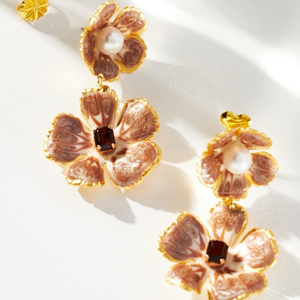 The Pink Reef Hand-Painted Earrings